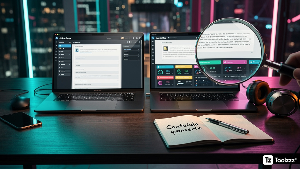 Agente Blog Toolzz vs. Article Forge: Qual a Melhor Opção para Fintechs?
