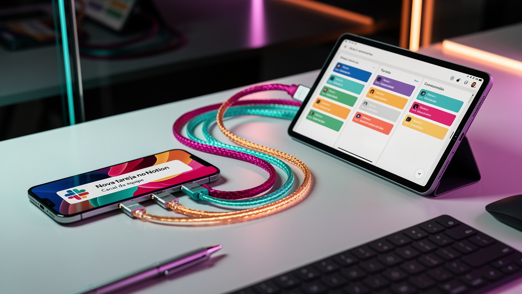 Automatize seu fluxo de trabalho: Template Make.com para Notion e Slack