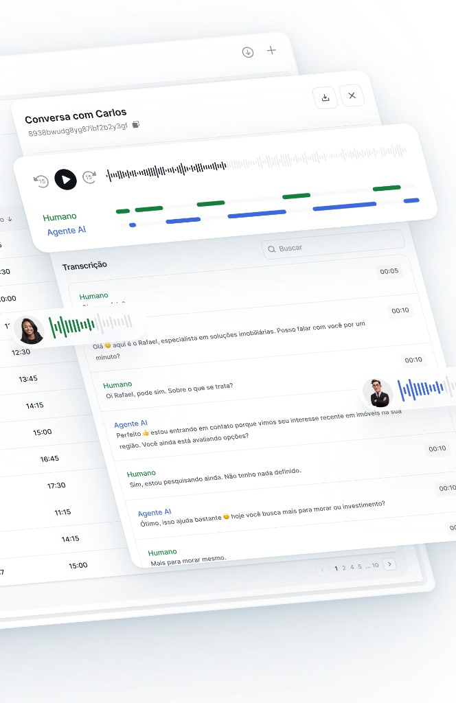 Call Log e transcrição de conversas com IA no mobile